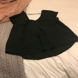 Dark green V Neck DR2 Blouse L